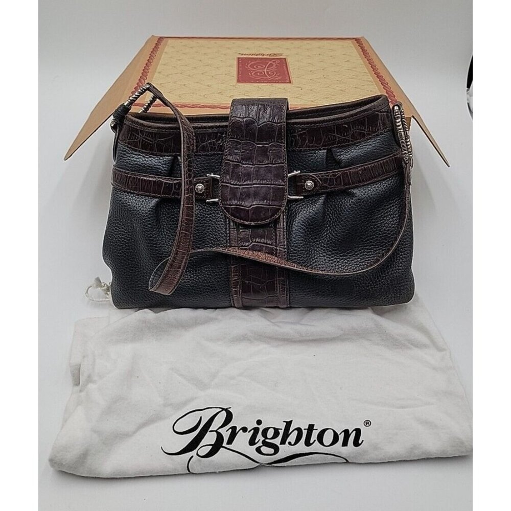 Brighton Sydney Black Brown Ladies Shoulder Hand Bag Purse